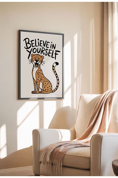 21mxm Kids Motivational Poster, Cute Animal Canvas, Nursery Wall Art, Little Dreamers 2025
