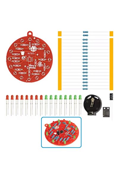 Devre Dünyası DC 3V LED Işıklı Yılbaşı Ağacı Dekorasyon NE555 Hobi Devresi DIY Lehimleme Kiti - Demonte(Montesiz)