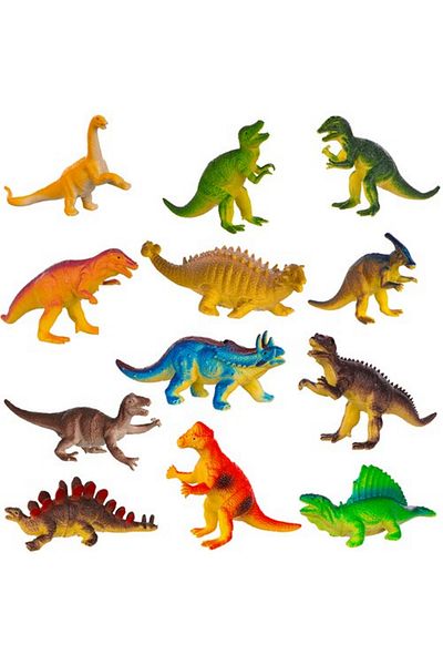 ideal STORE Set of 12 idealSTORE Toy Dinosaurs, Sizes 8.5-12.5 cm, Interactive Toys for Children m