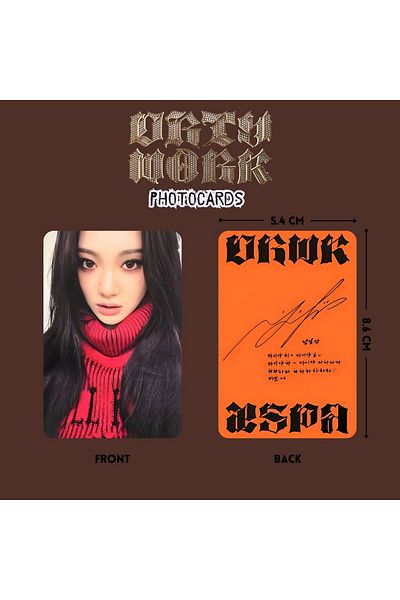 Kpop Dünyasi Aespa Ningning''Dirty Work'' Photocards Set