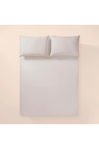 Penelope 100% Cotton Percale Fitted Sheet Set 180X200 cm Gray - Pure Series