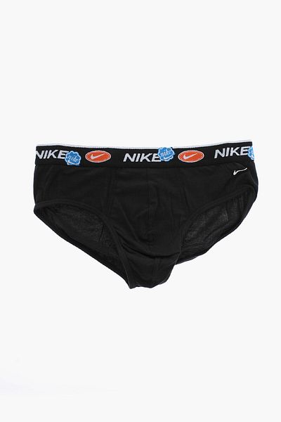 Nike Set Of 3 Stretch Cotton Briefs With Logoed Elastic Band
