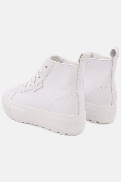 Superga حذاء رجالي 2705 برباط عالي الرقبة، أبيض