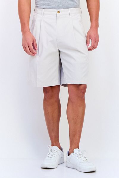 Greg Norman Men Solid Chino Shorts, Light Grey
