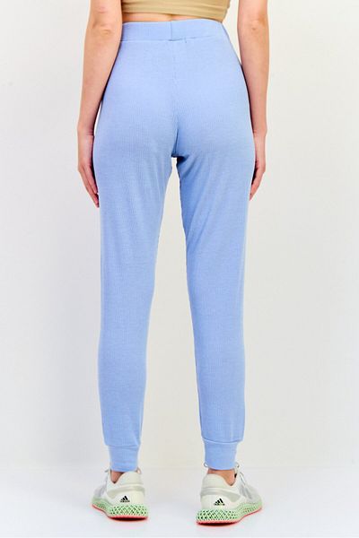 Brave Soul Women Regular Fit Textured Jogger Pants, Dusty Blue