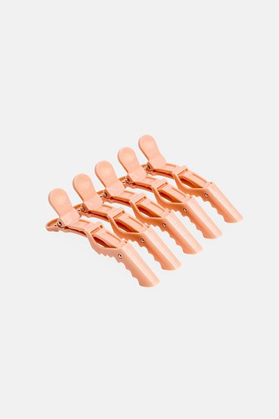 Ruby & Millie 5 Pcs Alligator Hair Clips, Dark Peach