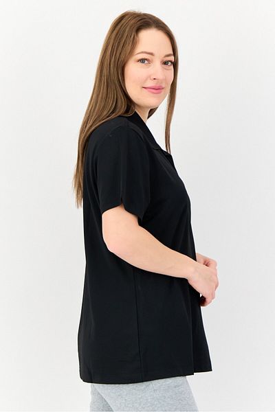 Greg Norman Women Sportswear Fit Short Sleeve Outdoor Polo Shirt, Black