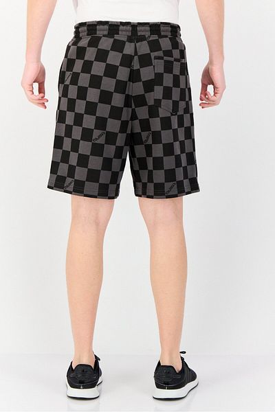 Giordano Men Checkered Pattern Drawstring Basic Shorts, Multicolor