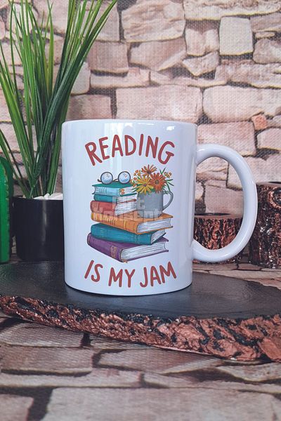 giftkonsept Reading Is My Jam Written Book Reading Passion Gift Printed Tea Coffee Presentation Mug Cup