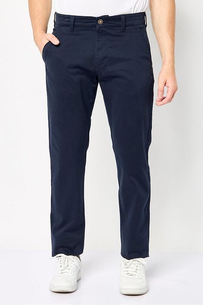 Harmont & Blaine Men Narrow Fit Solid Chino Pants, Navy