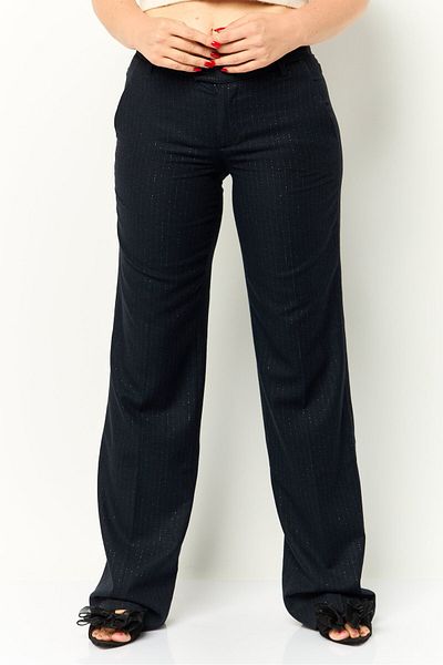 Harmont & Blaine Women Regular Fit Metallic Palazzo Pants, Deep Navy