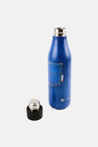 Les Artistes Paris Stainless Steel Blue Jean Insulated Water Bottle 500 ml, Blue