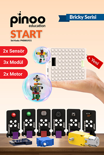 Pinoo Education Start | Beyaz | Robotik ve Kodlama Seti | Bricky Serisi