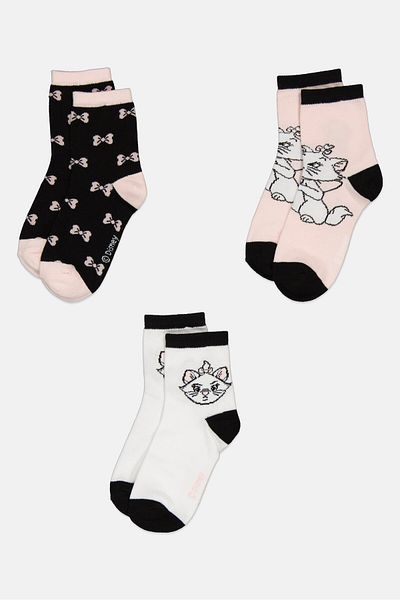 Disney Kids Girl 3 Pairs Socks, Multicolor