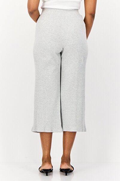 Brave Soul Women Regular Fit Textured Wide Leg Pants, Grey