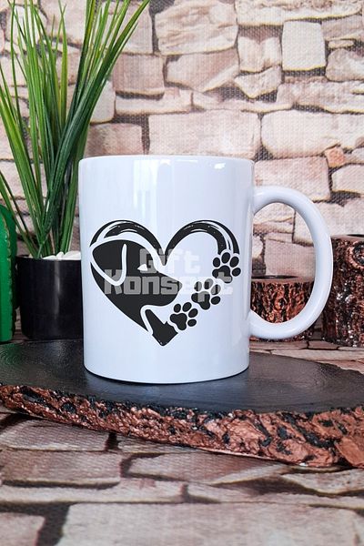 giftkonsept Dog Paw Heart Dog Paw Heart Dog Lover Gift Printed Tea Coffee Presentation Mug Cup