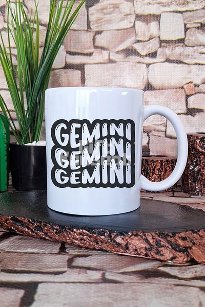 giftkonsept Gemini Retro Outline Printed Gemini Zodiac Sign Astrology Gift Printed Tea Coffee Presentation Mug Cup