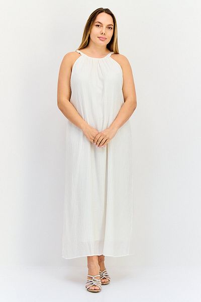 Bebe Women Solid Midi Dress, White