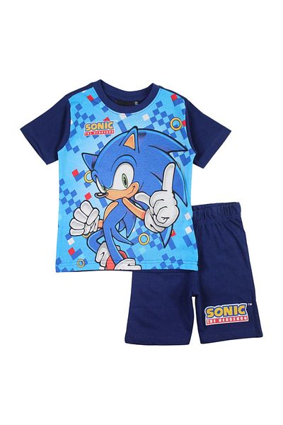 Sonic Children's short-sleeved pajamas, 100% cotton, multicolor, Happy Days, Sonic