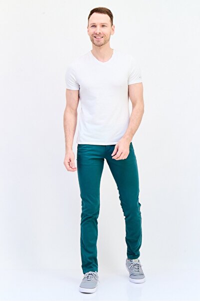 CELIO Men Slim Fit Solid Chino Pants, Green