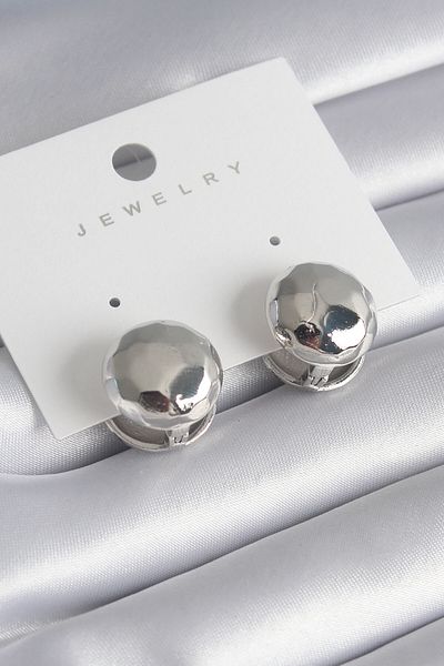 MBB ETİCARET Brass Silver Color Embroidery Detail Top Model Women's Earrings - TJ-BKP8479