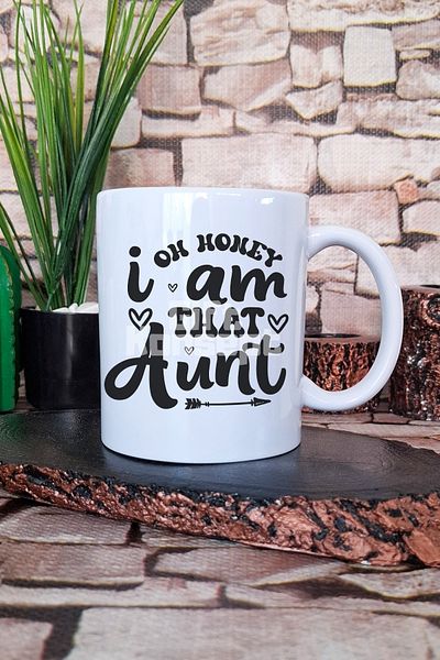 giftkonsept Oh Honey I Am That Aunt Humorous Still Aunt Gift Printed Tea Coffee Presentation Mug Cup