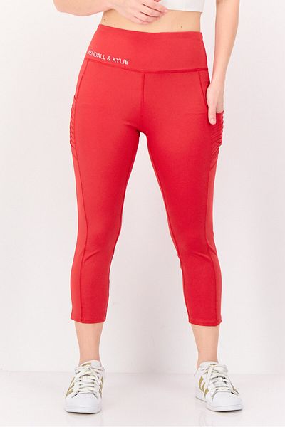 Kendall + Kylie Women Sportswear Fit Pull On Training Leggings, Red