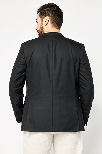 Tommy Hilfiger Men Tailored Fit Checkered Formal Blazer, Black