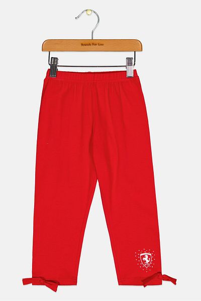Scuderia Ferrari Toddlers Girl Pull On Brand Logo Leggings, Red