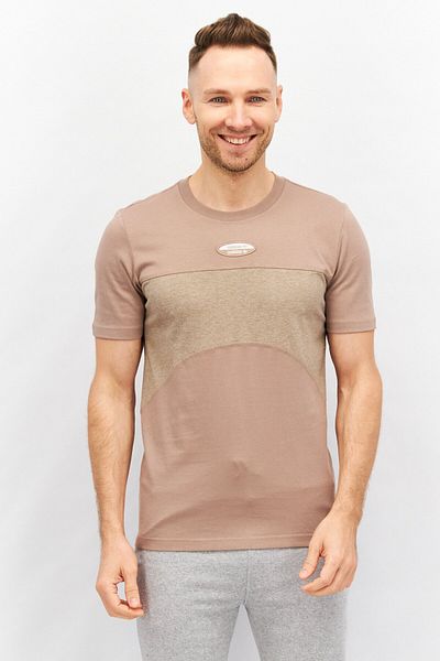 adidas Men Sportswear Fit Brand Logo Short Sleeve Training T-Shirt, Brown