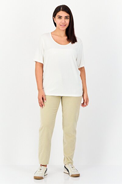 Giordano Women Scoop Neck Short Sleeves Solid Tops, White