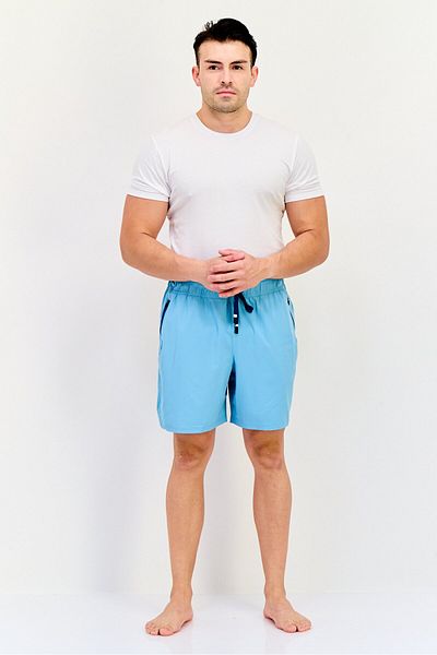 motion Men Drawstring Solid Board Shorts, Marina Blue