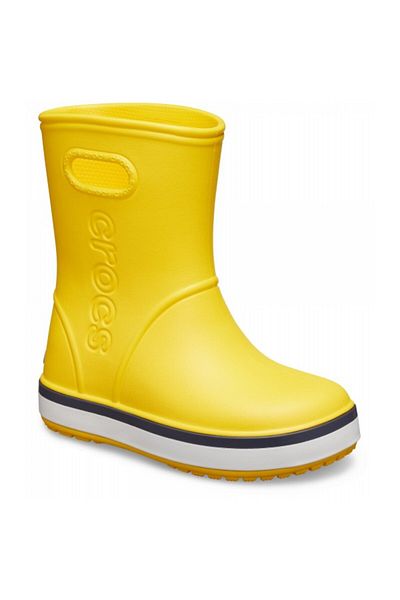 Crocs Kids' Crocband Rain Boot 29-30 EU - C12 US Yellow - Yellow/Navy