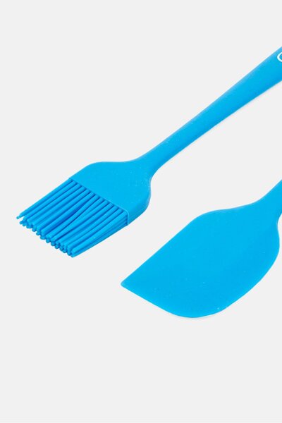 Oreo 2 Pcs Silicon Brush And Spatula Set, Blue