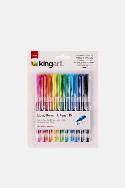 Kingart 10 Pieces Liquid Roller Ink Pens