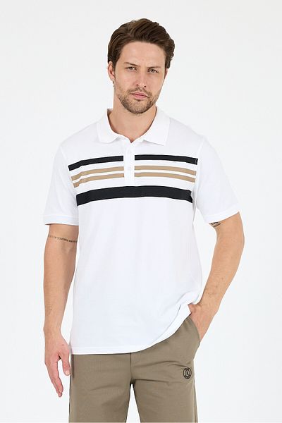 Rodi Men's Polo Neck Short Sleeve T-Shirt – 95% Cotton 5% Elastane – Flexible, Stylish and Comfortable Men's T-Shirt 0035