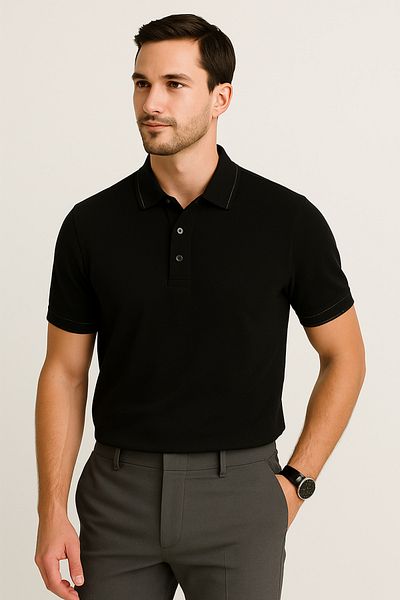 LACİVERTMEN Ανδρικό μπλουζάκι Lacivertmen 2990-1 Casual Contrast με λεπτομέρεια χακί γιακά πόλο