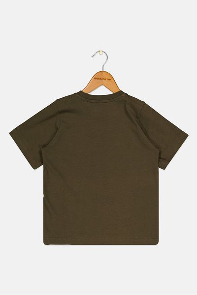 DSquared2 Toddlers Boy Short Sleeves Brand Logo T-Shirt, Dark Olive