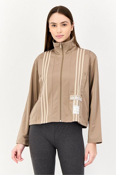 adidas Women Sportswear Fit Embroidered Logo Training Track Jacket, Light Brown