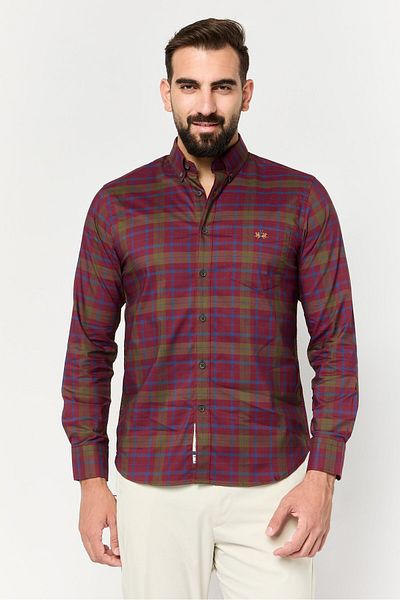 La Martina Men Tailored Fit Long Sleeves Plaid Casual Shirt, Multicolor