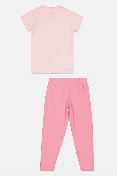 Disney Toddlers Girl Pieces Graphic Printed Pyjama Set, Pink