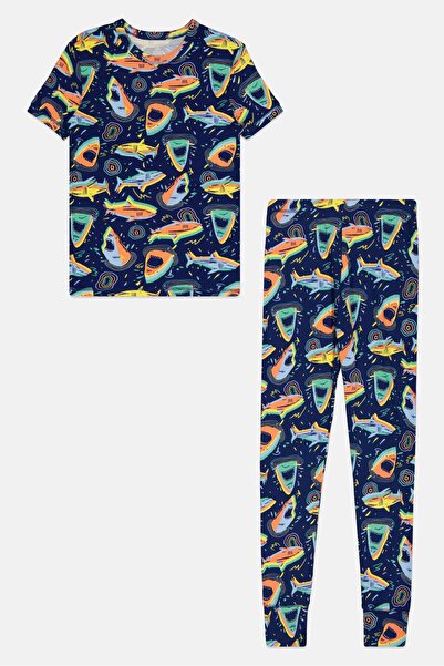 GAP Kids Boy 2 Pcs Graphic Print Top And Bottom Pyjama Set, Multicolor