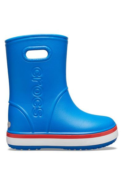 Crocs Ghete de ploaie Crocband pentru copii, 33-34 EU - J2 US Albastru - Cobalt strălucitor/Flamă