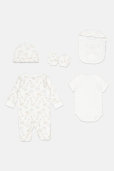 Rock A Bye Baby Boutique Toddlers Boy 5 Pcs Allover Print Gift Set, Multicolor