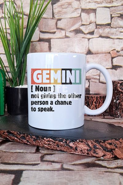giftkonsept Gemini Noun Definition Printed Gemini Zodiac Sign Astrology Gift Printed Mug Cup