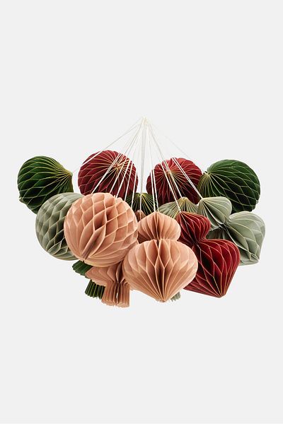 Tchibo 16 Pieces Christmas Tree Ornaments, Green Combo