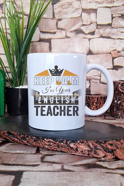 giftkonsept Keep Calm I'M English Teacher Printed English Teacher Gift Printed Mug
