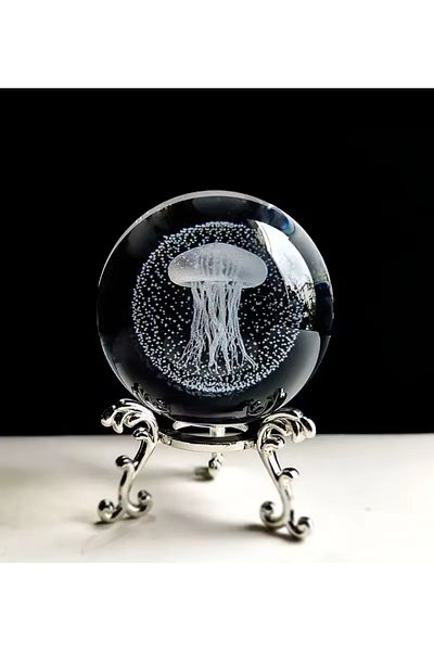 Wolawood Premium Crystal Glass Snow Globe with 3D Metal Stand Decorative Figurine Stylish Elegant Ornament Gift Special Set