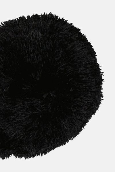 VCNY Home Textured Shaggy Pillow 17 H x 71 D cm, Black