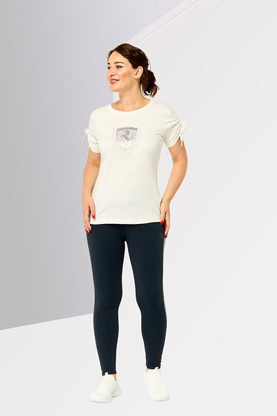 Scuderia Ferrari Women Sportswear Fit Short Sleeve Outdoor T-shirt, Off White